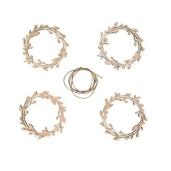 Houten deco krans FSC Mix Credit, 8cm   naturel