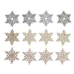 Strooihoutjes Sneeuwvlok, 4cm  bont