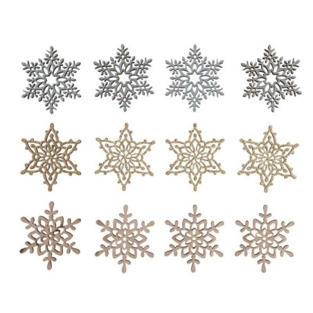 Strooihoutjes Sneeuwvlok, 4cm  bont