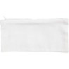 Katoenen pennentas met rits 11 x 23 cm wit