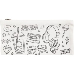 Etui pennentas 11 x 23 cm met rits  katoen 210gr