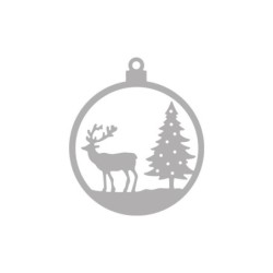 Stanssjabloon kerstbal Hert