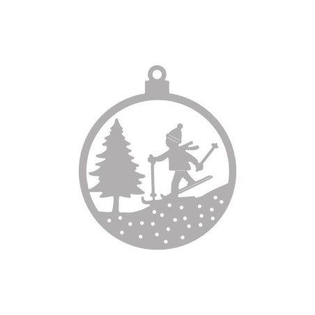 Stanssjabloon Kerstbal skier