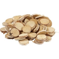 Houten schijven met gat diam. 35-45 mm