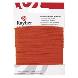Katoenkoord waslaag 1mm oranje /20m