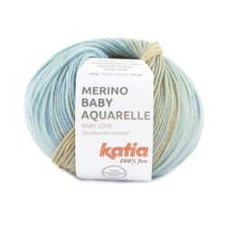 MERINO BABY AQUARELLE 350 naranja/beige/azul 50 gr