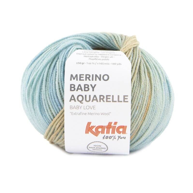 MERINO BABY AQUARELLE 350 naranja/beige/azul 50 gr
