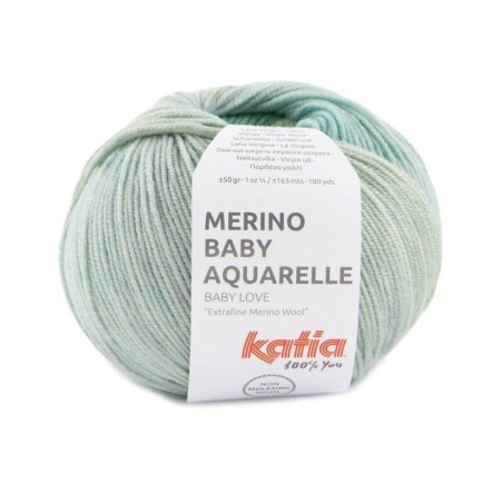 MERINO BABY AQUARELLE 352 crema/azul/gris 50 gr