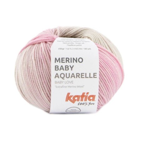 MERINO BABY AQUARELLE 356 piedra/beige/rosa 50 gr