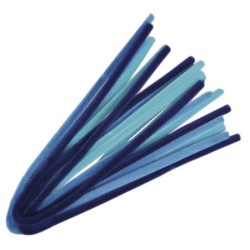 Chenilledr 50cm 9mm 10st turq/blauw