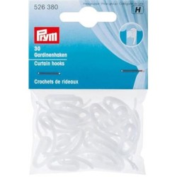 Gordijnhaakjes kunststof wit 30st.526380  PRYM