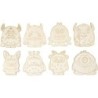 Houten figuren, Monsters, H: 12,4 cm, dikte 3 mm,