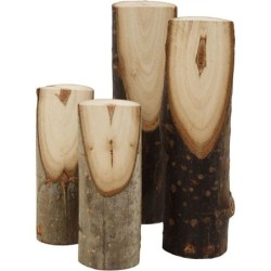 Houten decoratieve boomstammen H 8 en 12 cm