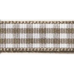 Lint geruit 9,5mm m'bruin / rol 10m