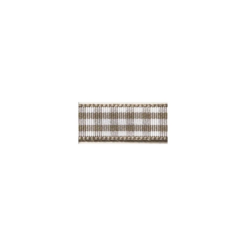 Lint geruit 9,5mm m'bruin / rol 10m