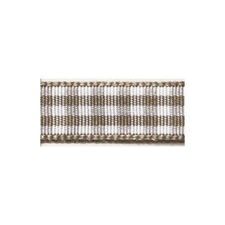 Lint geruit 9,5mm m'bruin / rol 10m