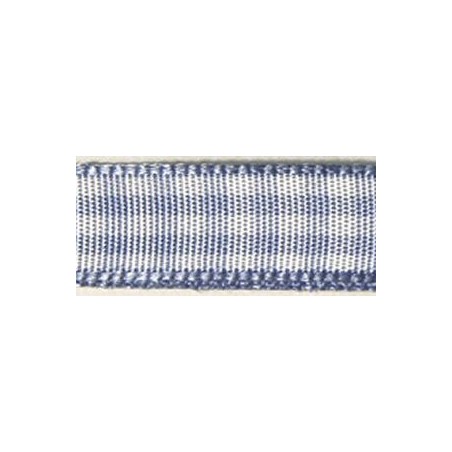 Lint geruit 9,5mm l'blauw / rol 10m