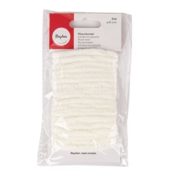 Pluche koord, 8mm  wit