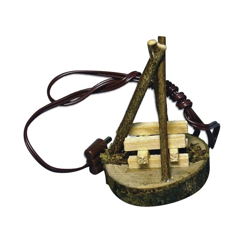 Houten kampvuur 7 cm, kabel 45 cm