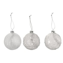 Kerstbol glas set 3 stuks 8 cm