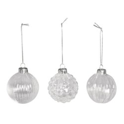 Kerstbol glas set 3 stuks 6 cm