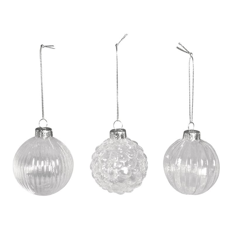 Kerstbol glas set 3 stuks 6 cm