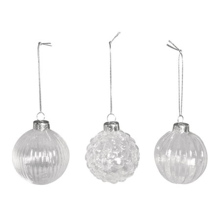 Kerstbol glas set 3 stuks 6 cm