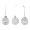 Kerstbol glas set 3 stuks 6 cm