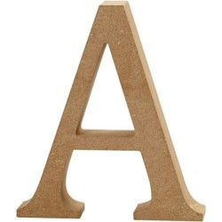 Houten letter 'A'  13cm hoog/2cm dik