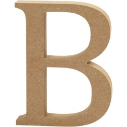 Houten letter 'B'  13cm hoog/2cm di