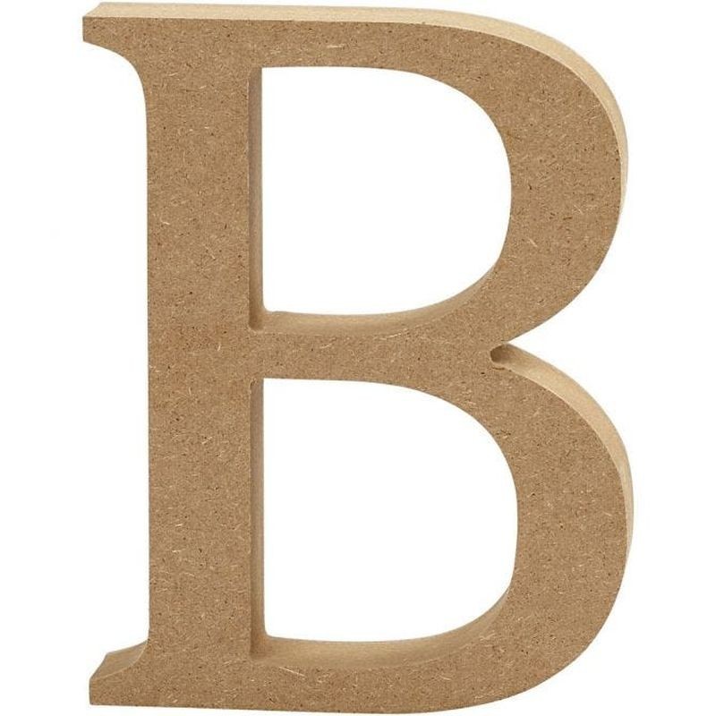 Houten letter 'B'  13cm hoog/2cm di