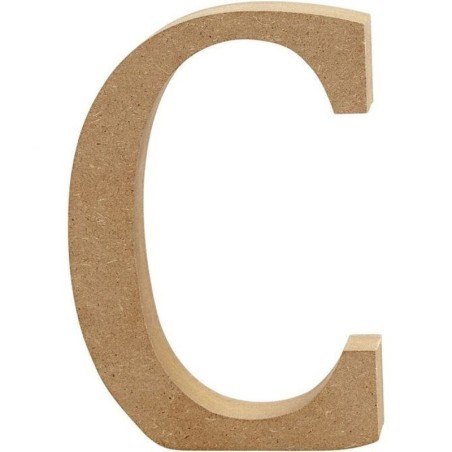 Houten letter 'C'  13cm hoog/2cm di
