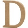 Houten letter 'D'  13cm hoog/2cm di