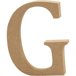 Houten letter 'G'  13cm hoog/2cm di