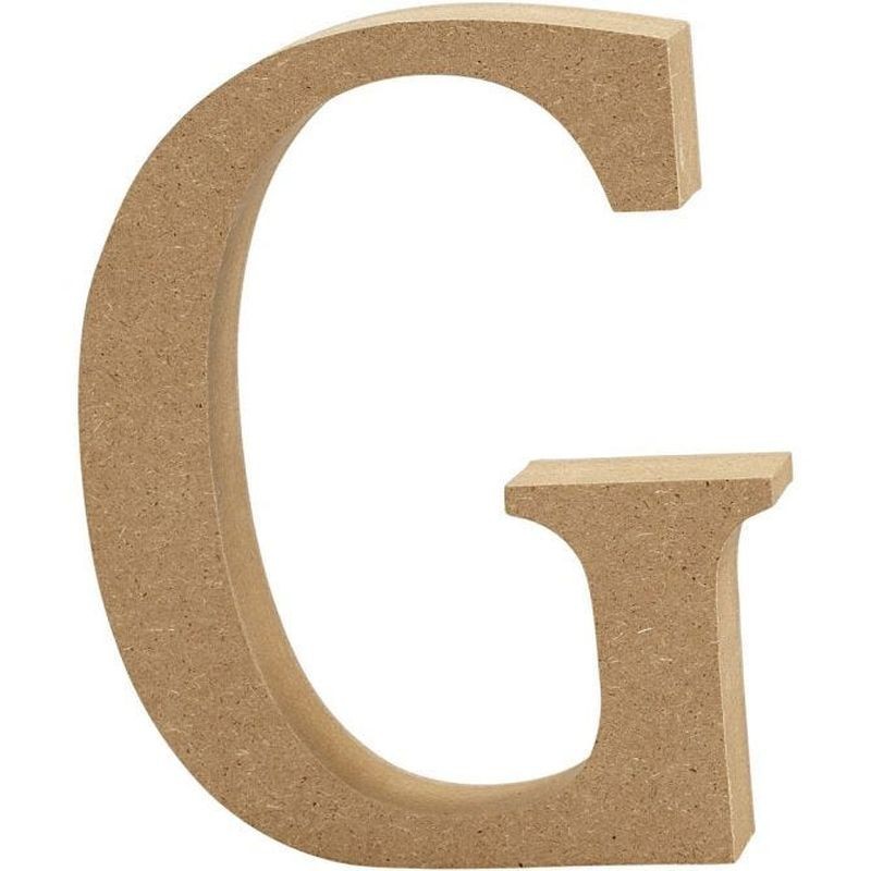 Houten letter 'G'  13cm hoog/2cm di