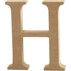 Houten letter 'H'  13cm hoog/2cm di