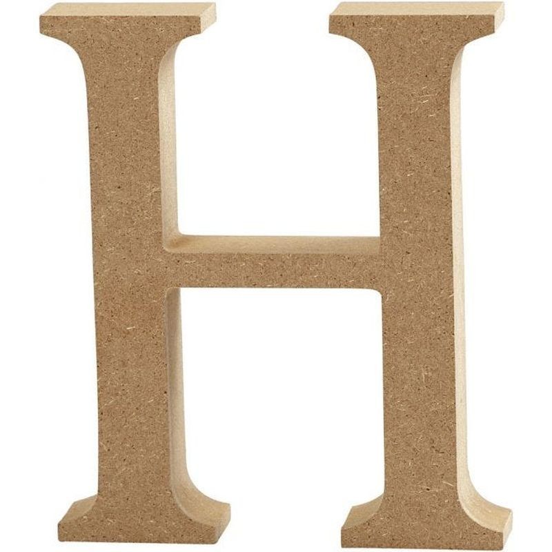 Houten letter 'H'  13cm hoog/2cm di