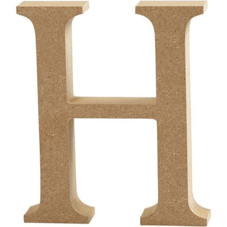 Houten letter 'H'  13cm hoog/2cm di