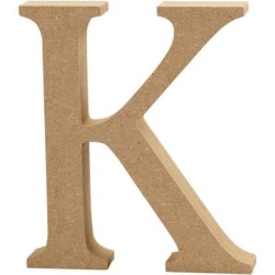 Houten letter 'K'  13cm hoog/2cm dik