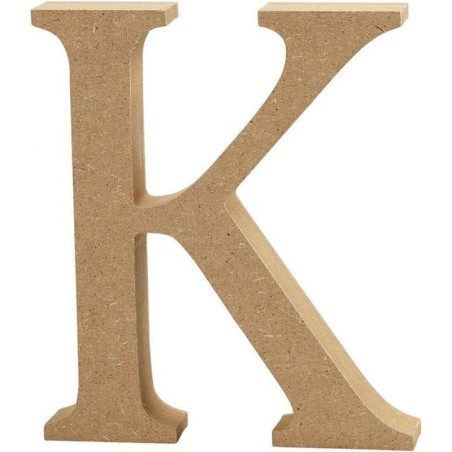 Houten letter 'K'  13cm hoog/2cm dik