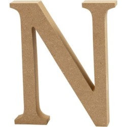 Houten letter 'N'  13cm hoog/2cm dik