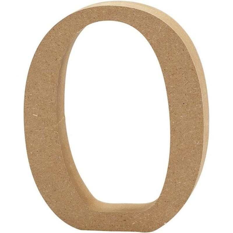 Houten letter 'O'  13cm hoog/2cm dik