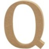 Houten letter 'Q'  13cm hoog/2cm di