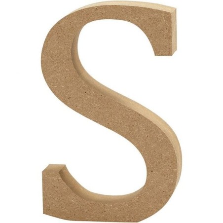 Houten letter 'S'  13cm hoog/2cm dik