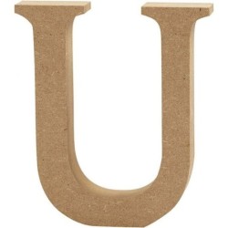 Houten letter 'U'  13cm hoog/2cm dik