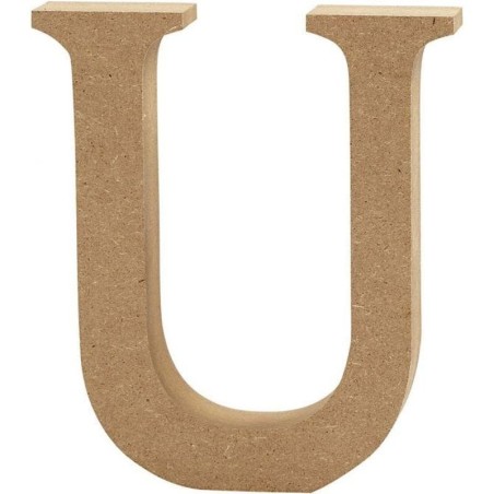 Houten letter 'U'  13cm hoog/2cm dik