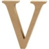 Houten letter 'V'  13cm hoog/2cm dik