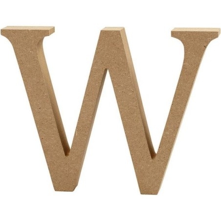 Houten letter 'W'  13cm hoog/2cm dik