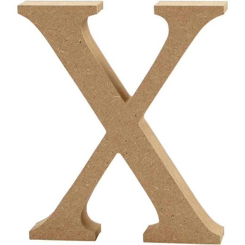 Houten letter 'X'  13cm hoog/2cm dik