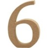Houten cijfer '6' 13cm hoog/2 cm dik